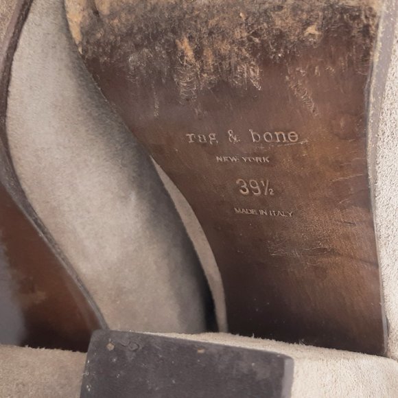 Rag & Bone Harrow Ankle Wrap Fringe Beige Suede Ankle Boots 39.5 - Picture 15 of 16